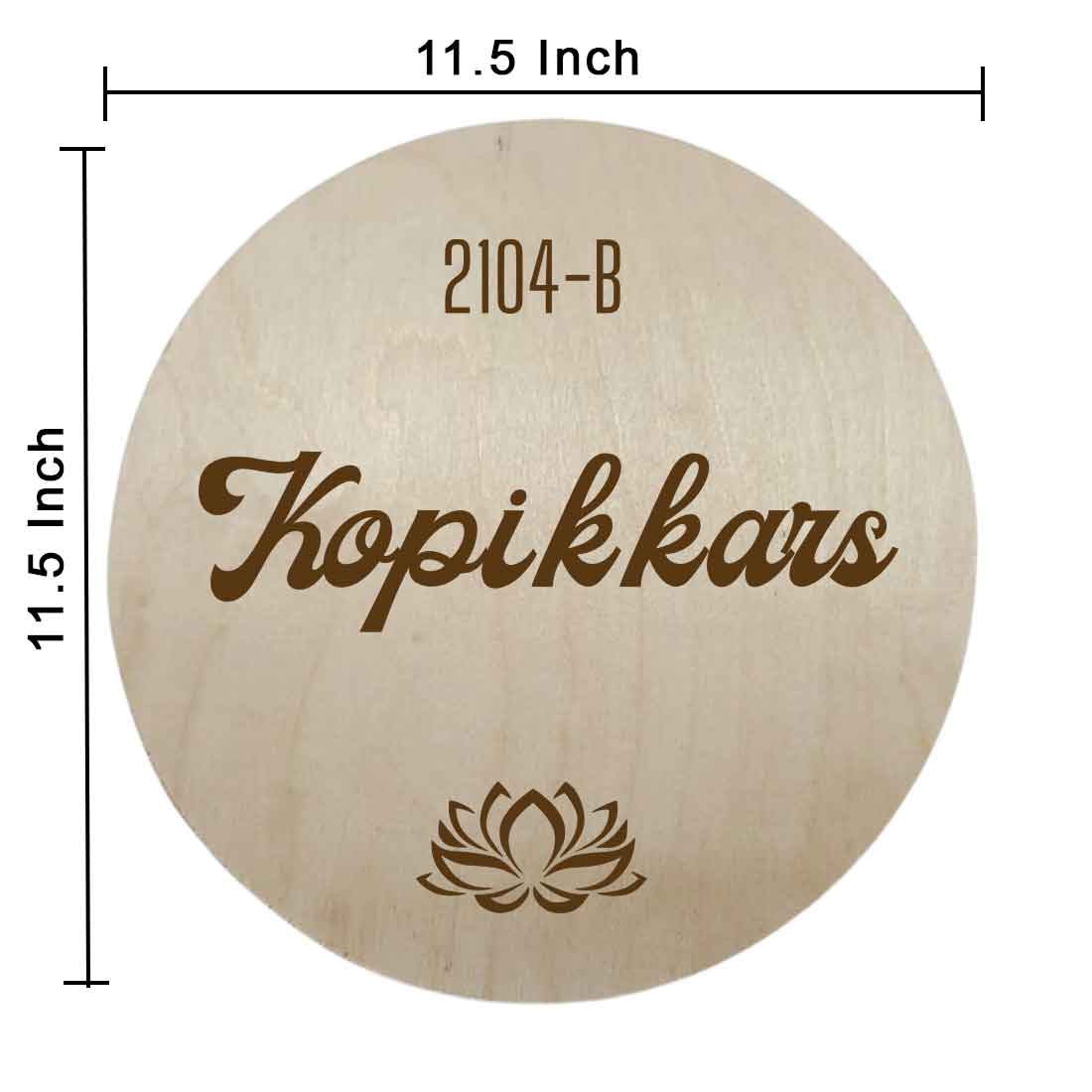 Customized Engrave Round Name Plate Design for Home Flat Wooden Name Board