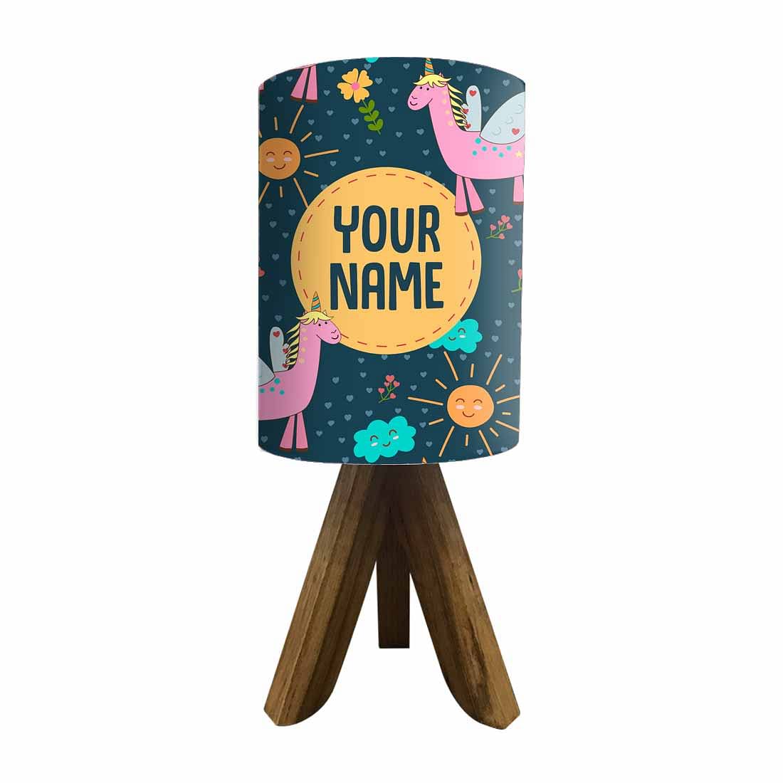 Personalized Tripod Lamp For Bedroom - Flying Unicorn Nutcase