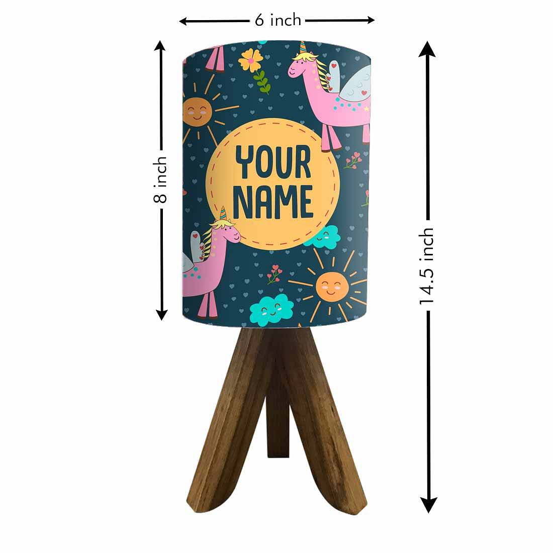 Personalized Tripod Lamp For Bedroom - Flying Unicorn Nutcase