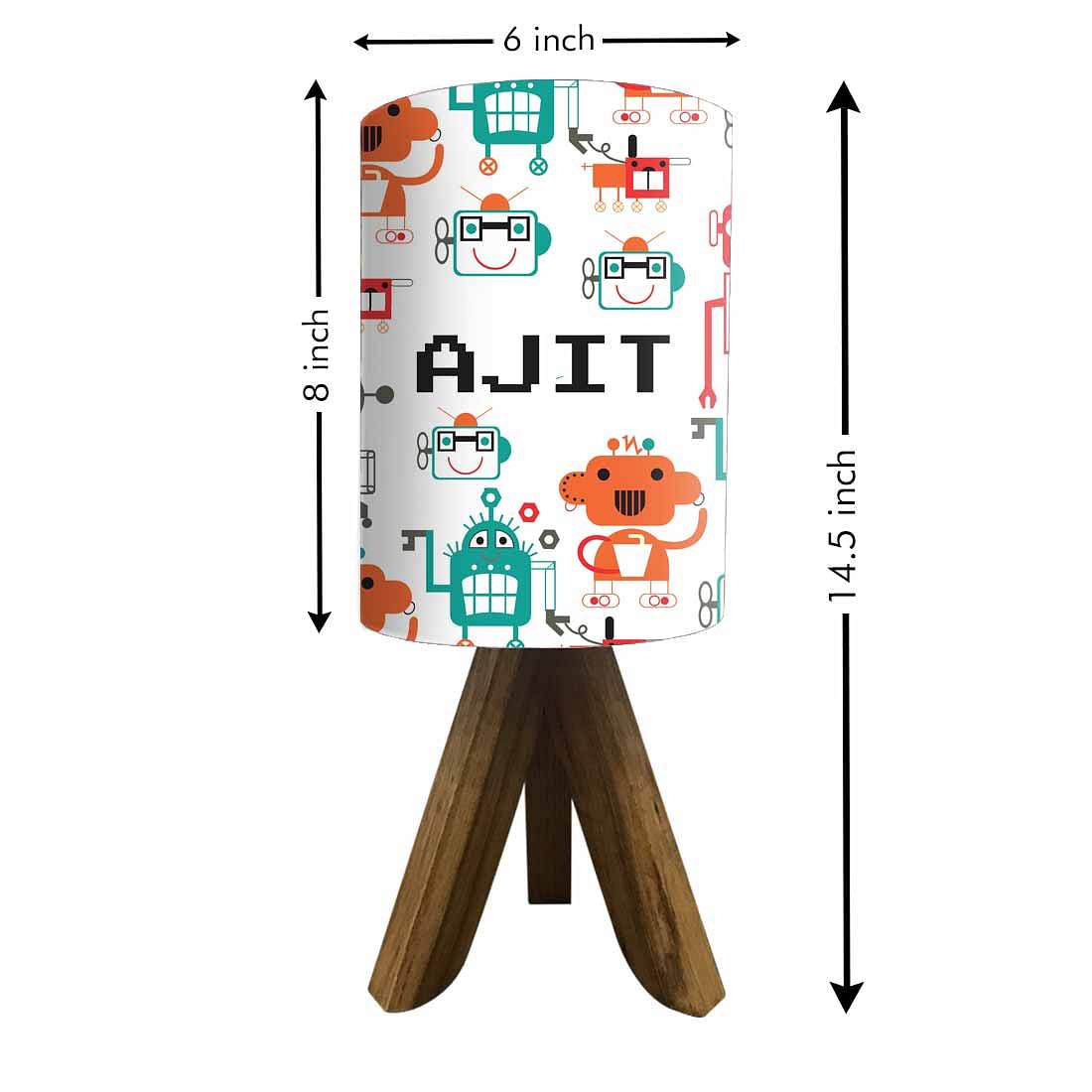 Custom Wooden Lamp Stand - Cute Robot Nutcase