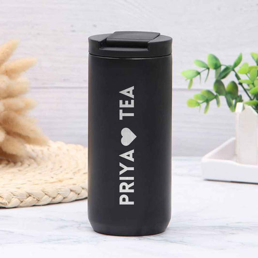 Customized Insulated Coffee Cup Tumbler with Name Engraved Design (400 ML) - TEA