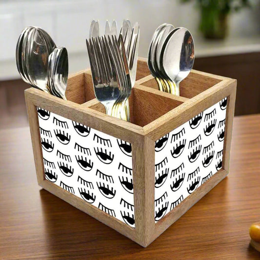 Natural Wooden Cutlery Holder Spoon Rack for Kitchen -  Eyes Nutcase