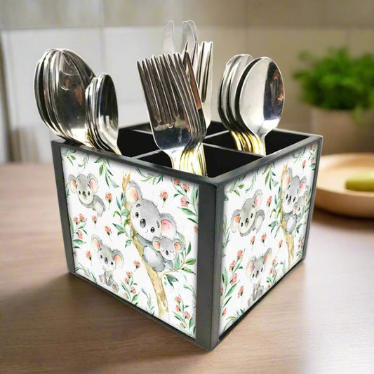 Designer Cutlery Stand Holder for Spoons Forks Knives Organizer for Dining Table & kitchen - Cute koala Nutcase