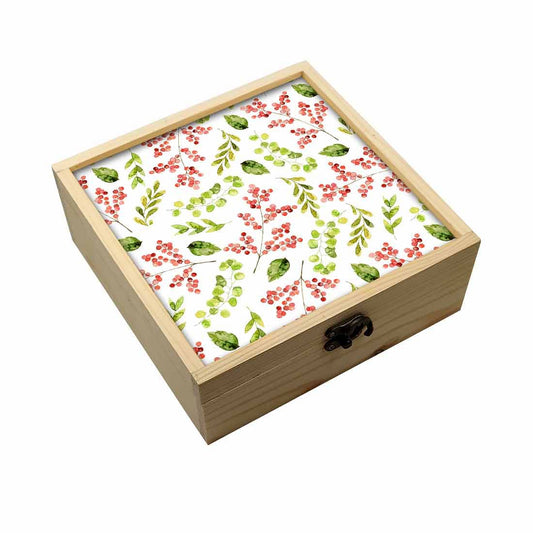 Jewellery Box Wooden Jewelry Organizer -  Colorful Leaves Nutcase