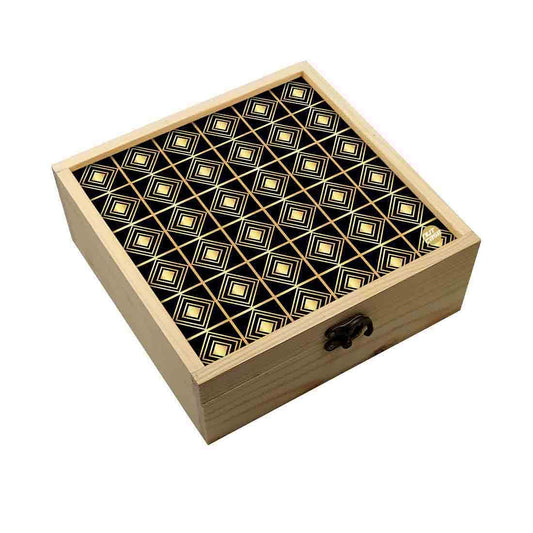 Jewellery Box Wooden Jewelry Organizer -  Diamond Pattern Nutcase