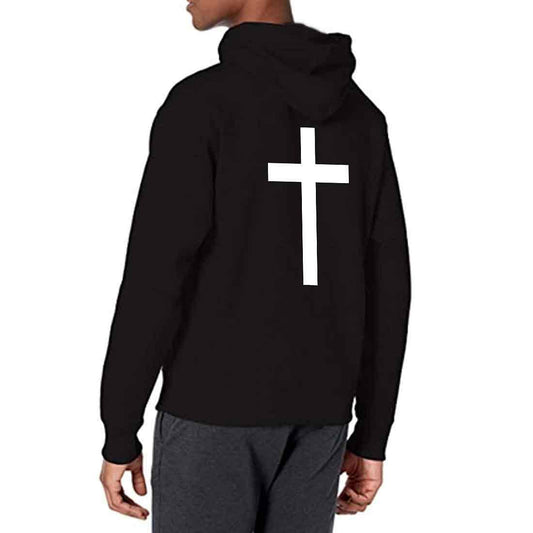 Nutcase Unisex Designer Black Hoodie Men Sweatshirt (Black) - Cross Nutcase
