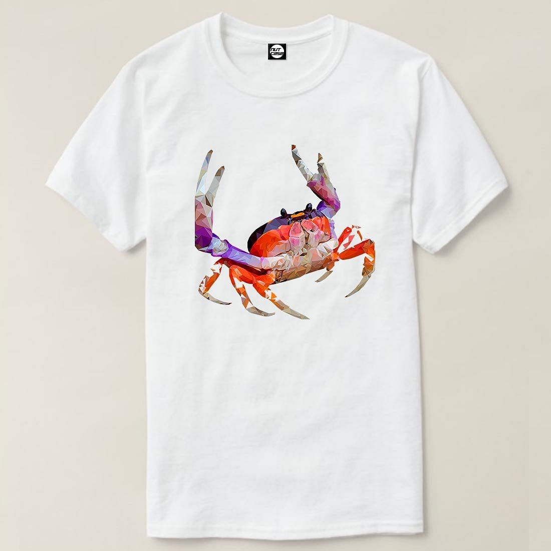 Nutcase Designer Round Neck Men's T-Shirt Wrinkle-Free Poly Cotton Tees - Crab Nutcase