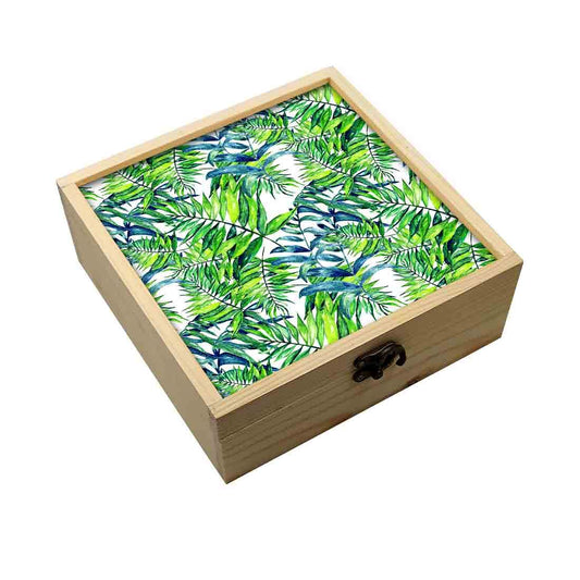 Jewellery Box Wooden Jewelry Organizer -  Green Leaf Nutcase