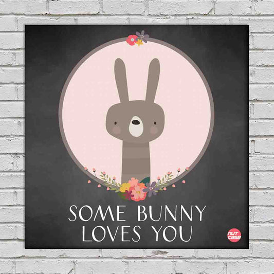 Wall Art Decor Panel For Home - Bunny Loves You Nutcase
