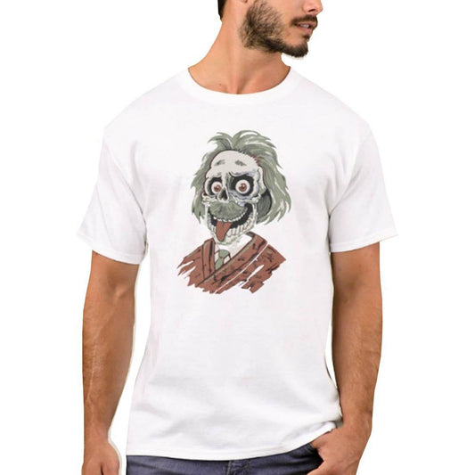 Nutcase Designer Round Neck Men's T-Shirt Wrinkle-Free Poly Cotton Tees - Einstein Zombie Nutcase