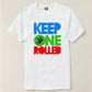 Nutcase Designer Round Neck Men's T-Shirt Wrinkle-Free Poly Cotton Tees - Keep One Rolled Nutcase