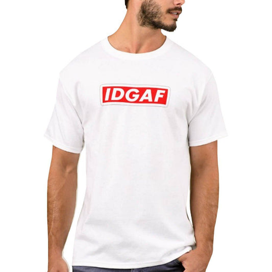 Nutcase Designer Round Neck Men's T-Shirt Wrinkle-Free Poly Cotton Tees - IDGAF Nutcase