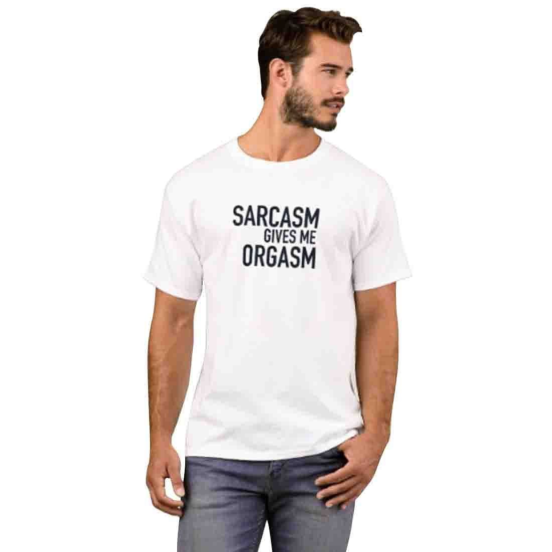 Nutcase Designer Round Neck Men's T-Shirt Wrinkle-Free Poly Cotton Tees - Sarcasm Gives Me Orgasm Nutcase