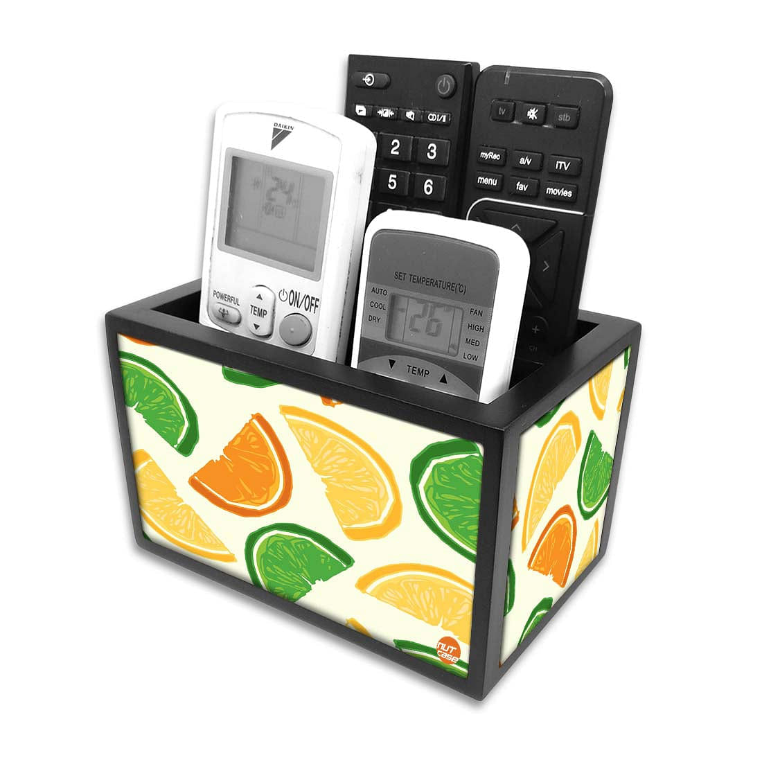 Tv Remote Caddy Organizer For TV / AC Remotes - Sweet Lime Nutcase