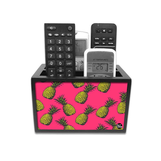 Designer Tv Remote Control Stand For TV / AC Remotes -  Pineapple Pink Nutcase