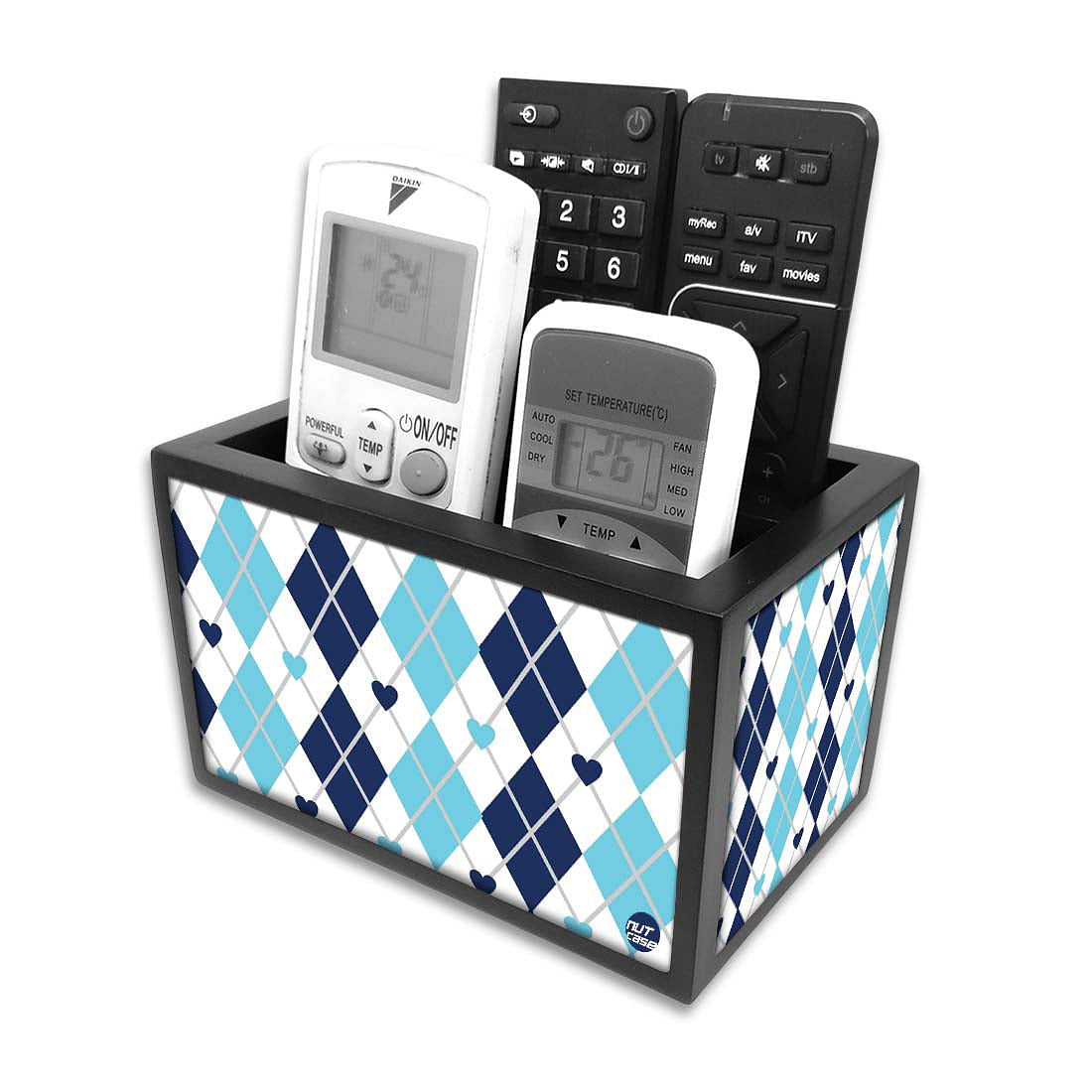 Remote Holder for Table For TV / AC Remotes - Diamonds Shape Nutcase