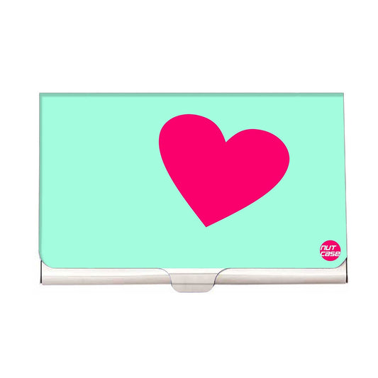 Designer Visiting Card Holder Nutcase - Pink Heart Nutcase