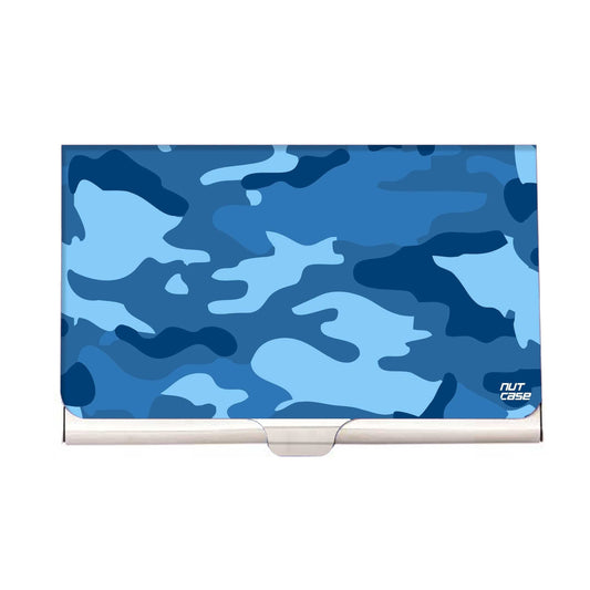 Designer Visiting Card Holder Nutcase - Navy Blue Army Camouflage Nutcase