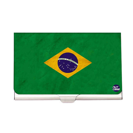 Designer Visiting Card Holder Nutcase -Brazil    Vintage Distressed Flag Nutcase