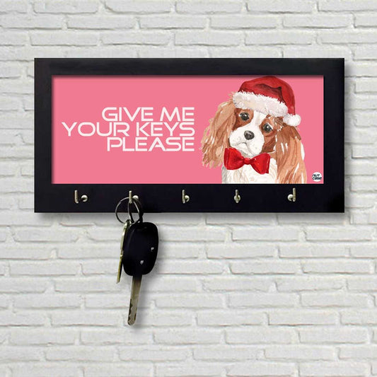 Wall Key Holder Hanger Keys Organizer - Cute Hipster Dog Nutcase