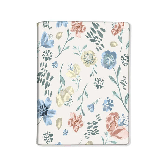 Passport Cover Holder Travel Wallet Case - Cute Blue Baby Flowers Nutcase