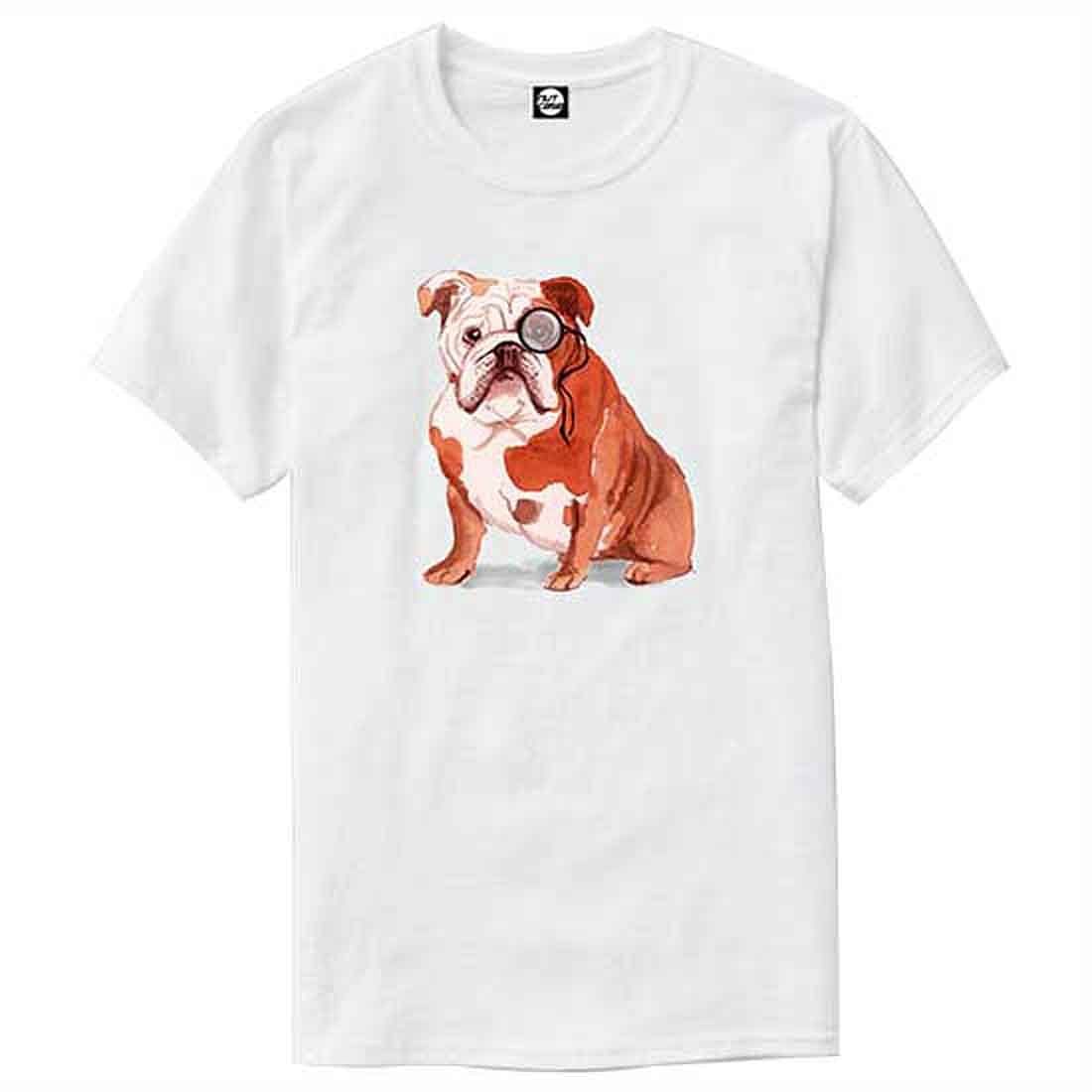 Nutcase Designer Round Neck Men's T-Shirt Wrinkle-Free Poly Cotton Tees - Brit Bulldog Nutcase