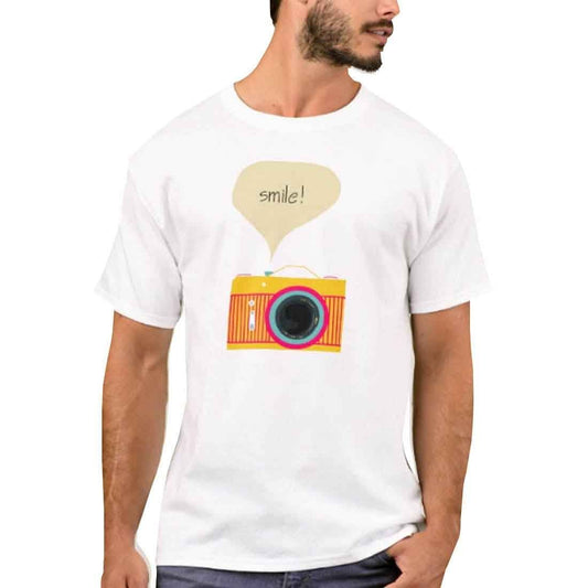 Nutcase Designer Round Neck Men's T-Shirt Wrinkle-Free Poly Cotton Tees - Camera Nutcase
