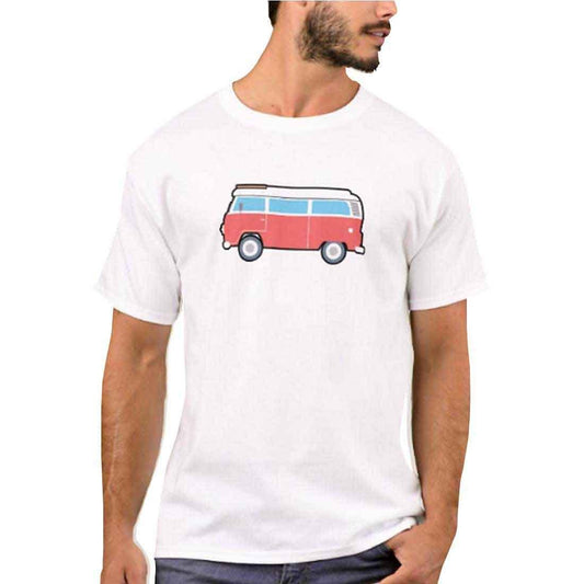 Nutcase Designer Round Neck Men's T-Shirt Wrinkle-Free Poly Cotton Tees - Bus Nutcase