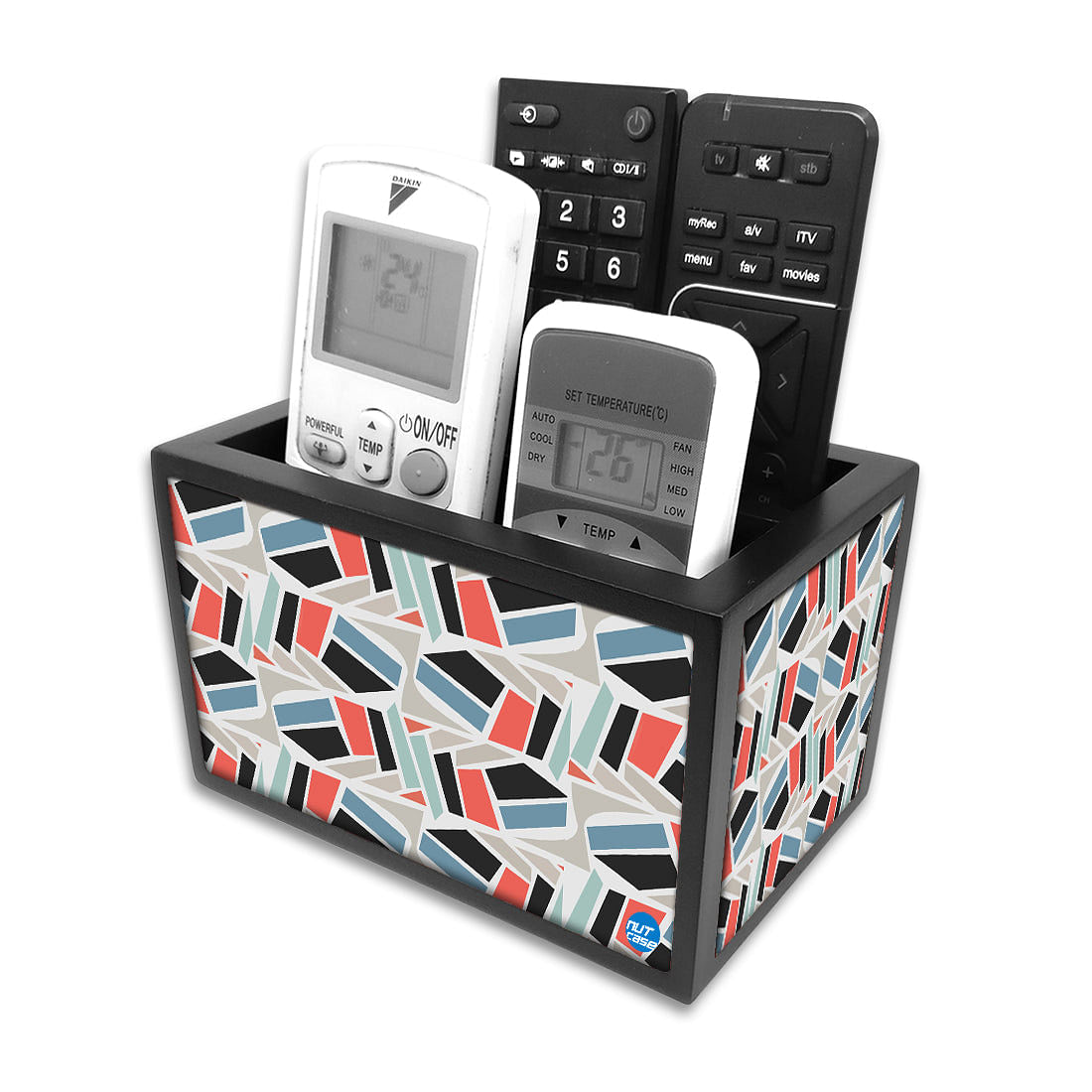 Remote Control Stand Holder Organizer For TV / AC Remotes - Pattern Nutcase