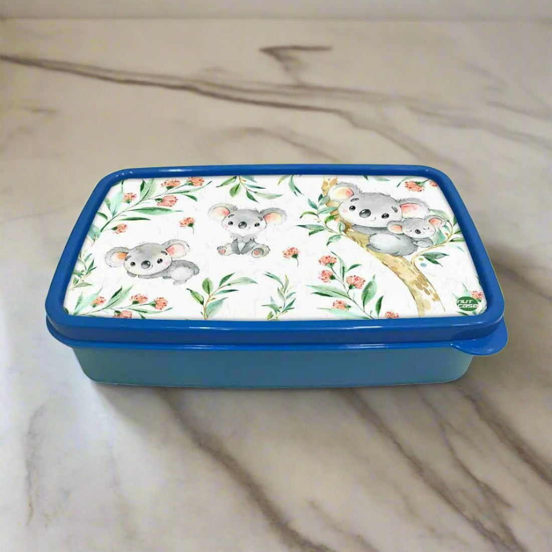 Designer Snack Box for Kids School Plastic Lunch Box for Boys - Cute Koala Nutcase