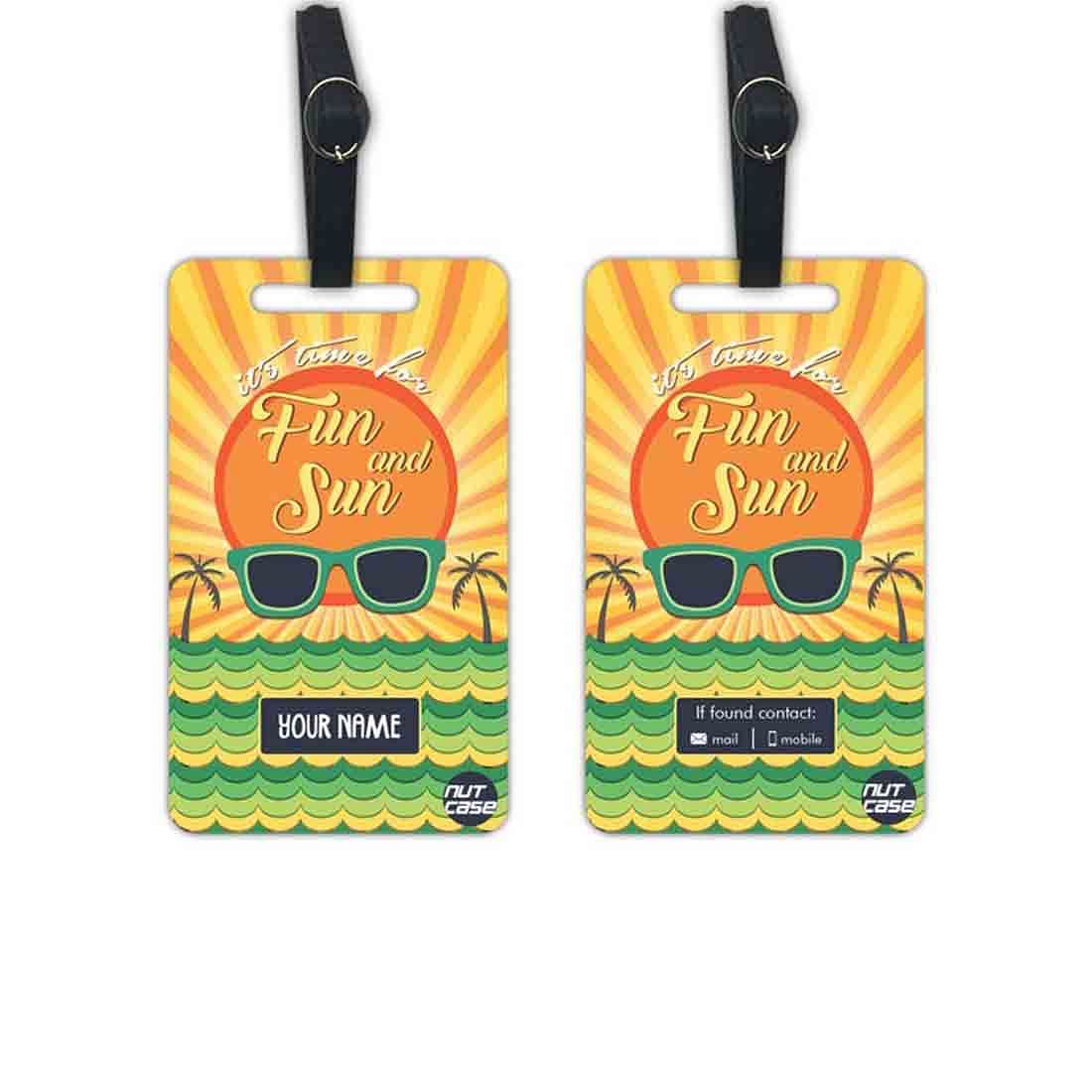 Personalized Name Tags for Bags Set of 2 Ideal for Travel - Fun & Sun