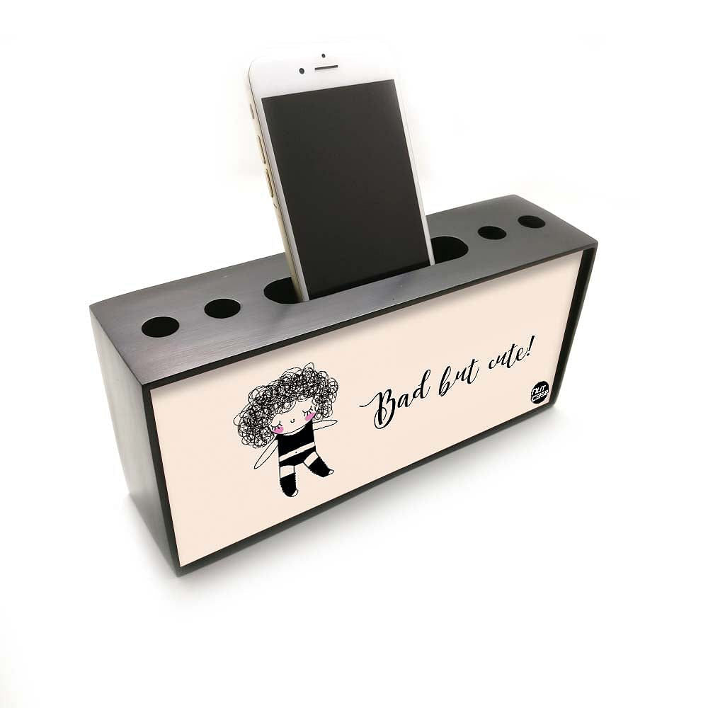 Pen and Phone Stand Holder Desk Organizer - Bad But Cute Nutcase
