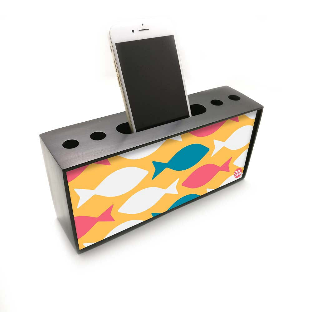 Mobile Stand and Pen Holder Desk Organizer for Office Use - Colorful Fish Nutcase