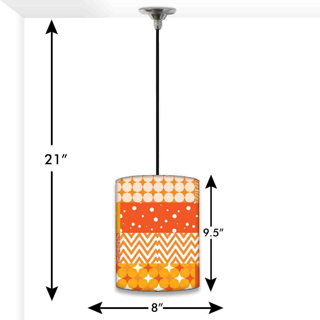 Orange Hanging Pendant Lamp - Yellow Pattern Nutcase