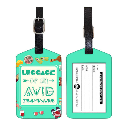Luggage Tags Set Of 2 -  AVID TRAVELLER (GREEN) Nutcase