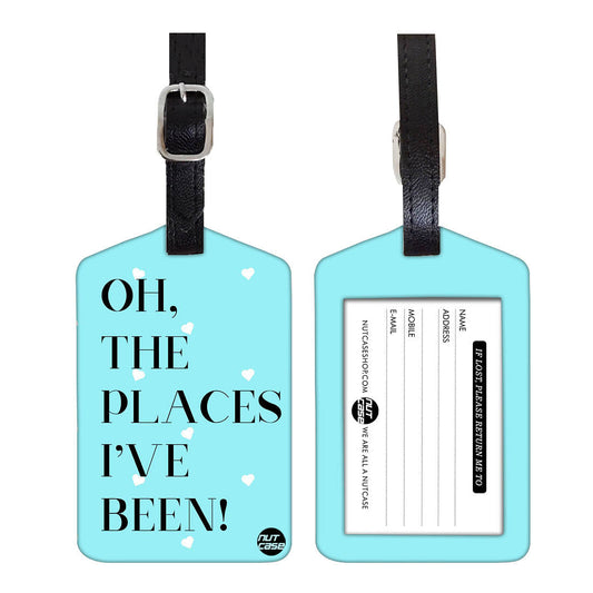 Luggage Tags Set Of 2 -  PLACES I HAVE BEEN - BLUE Nutcase