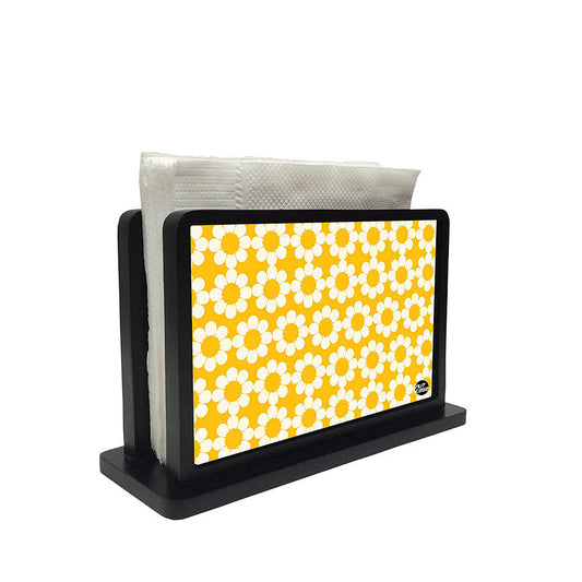 Tissue Holder Paper Napkin Stand - Yellow Flowers Nutcase