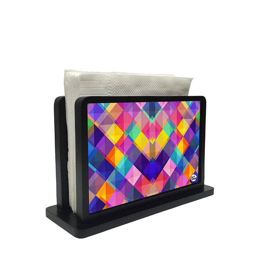 Tissue Holder Paper Napkin Stand - Colorful Checkbox Nutcase