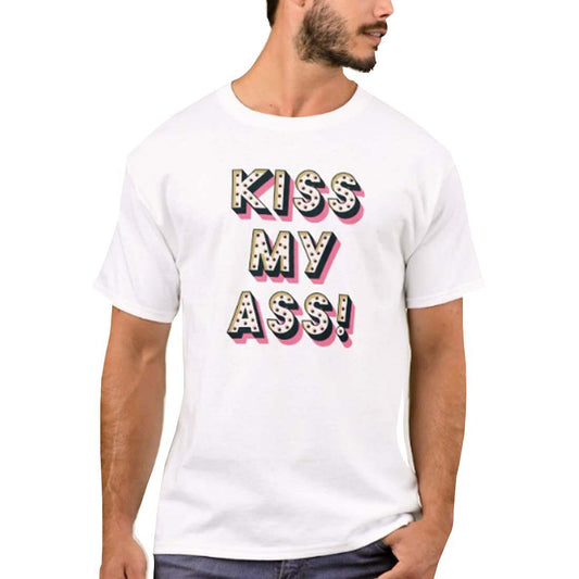 Nutcase Designer Round Neck Men's T-Shirt Wrinkle-Free Poly Cotton Tees - Kiss My Ass Nutcase