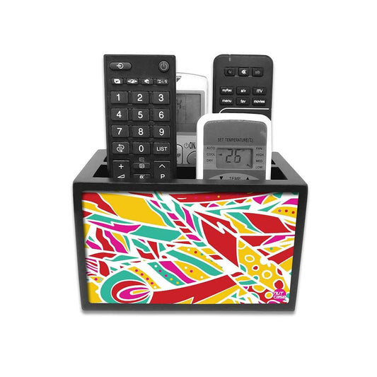 TV Remote Control Stand For TV / AC Remotes -  Colorful Leaves Nutcase
