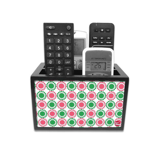 Small Remote Control Holder For TV / AC Remotes -  Colorful Flower Design Nutcase