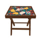 Folding Side Table Bedroom - Teak Wood - Elegance Nutcase