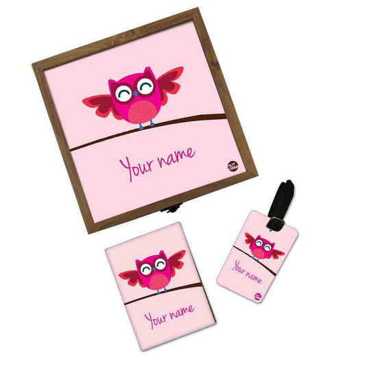 Customized Travel Jewelry Holder - Pink Owl Nutcase