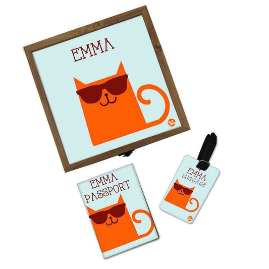Custom Travel Gifts - Cat Hipster Nutcase