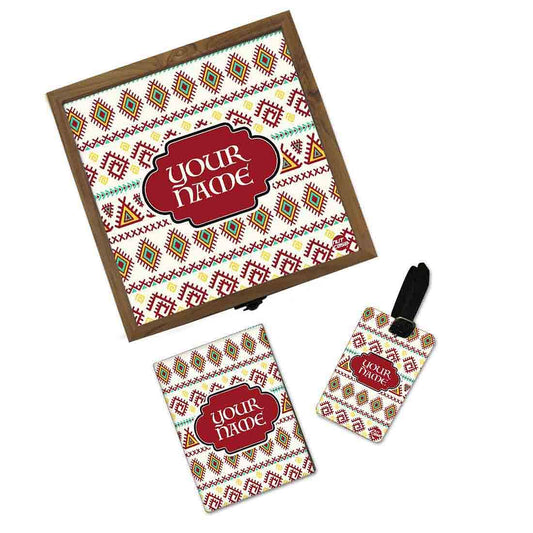 Personalized Passport Cover Combo - Ethnic Patterns Nutcase