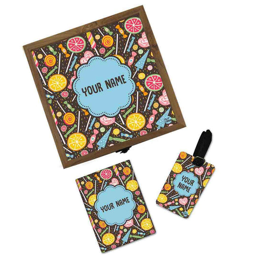 Personalized Passport Cover Combo - Lemon And Candy Nutcase