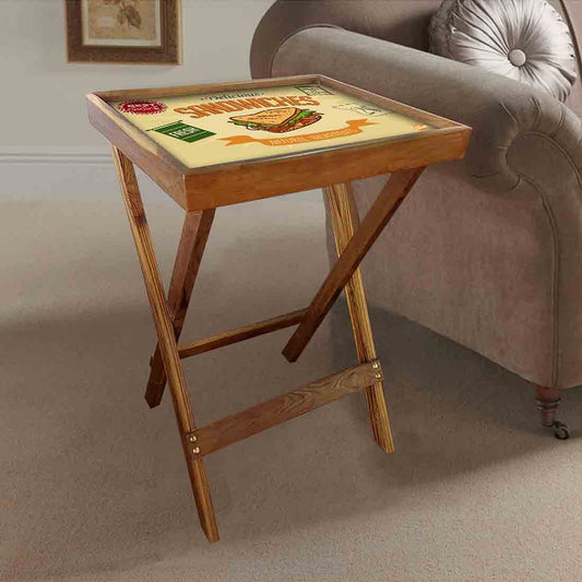 Wooden Folding Long Table for Serving Snacks Tables - Sandwiches Nutcase
