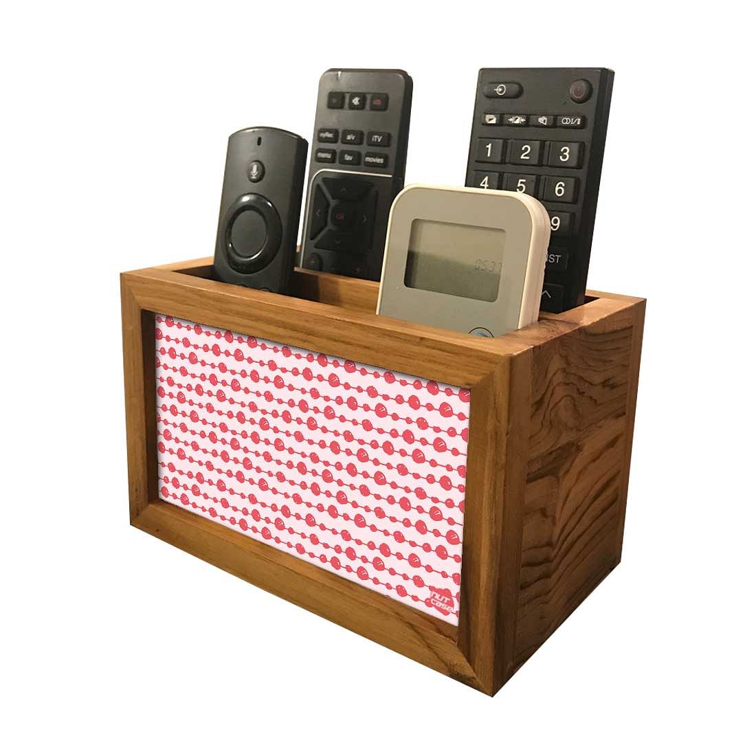 Organizer For TV AC Remotes - Pink White Dots Nutcase