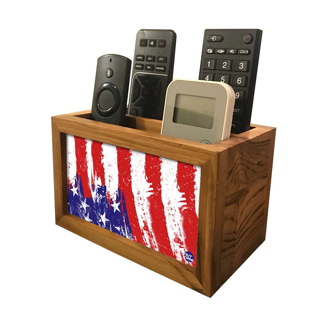 Designer Modern Remote Control stand For TV / AC Remotes - US Flag Nutcase