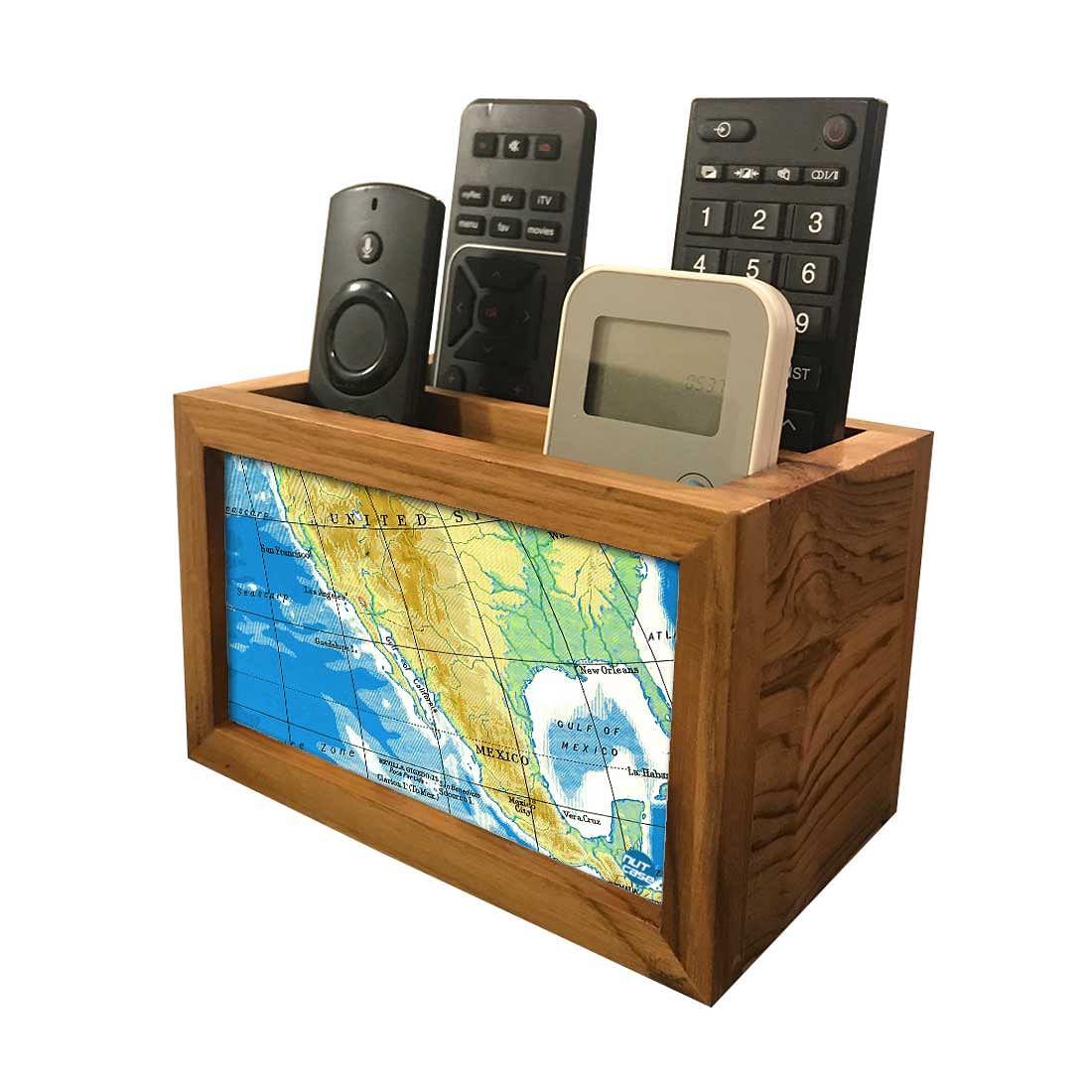 Remote Control Stand Holder Organizer For TV / AC Remotes - Atlas Map Nutcase